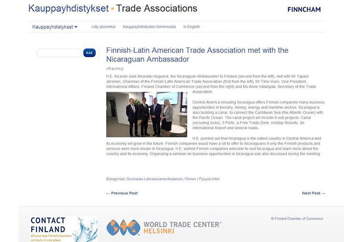 Empresarios finlandeses interesados en Gran Canal de Nicaragua