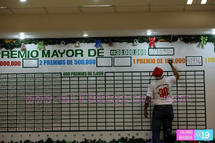 Premio Mayor del sorteo navideño de la Lotería Nacional cae en el número 07090