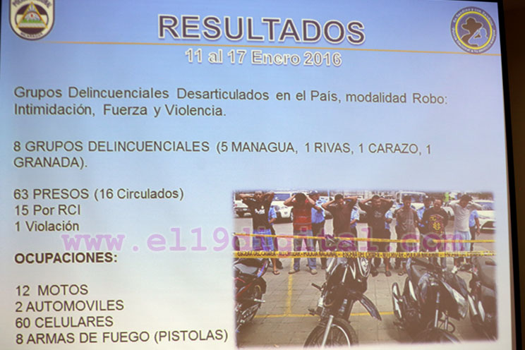 Policía Nacional desarticula 8 grupos delincuenciales en una semana