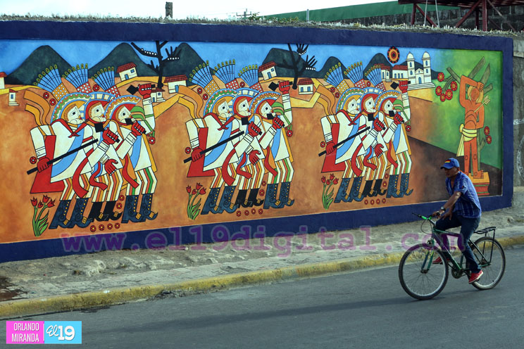 Inauguran mural dedicado al pintor Leoncio Saenz y las tradiciones de Diriamba