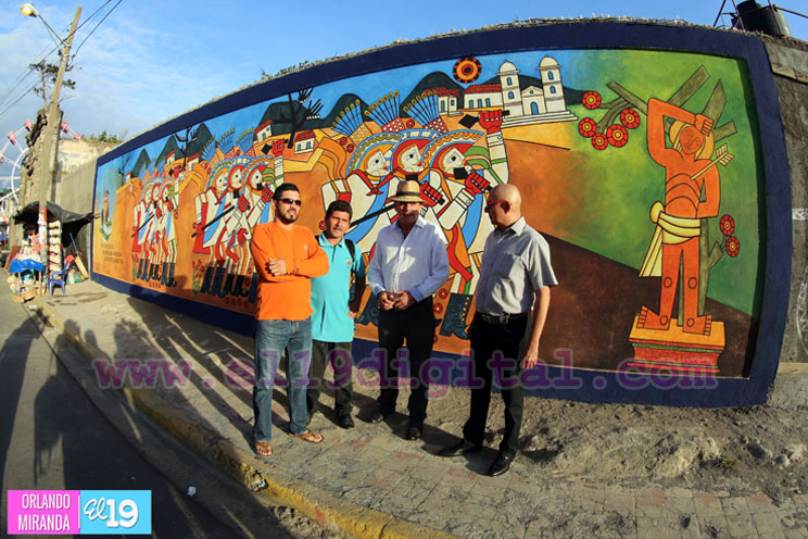 Inauguran mural dedicado al pintor Leoncio Saenz y las tradiciones de Diriamba