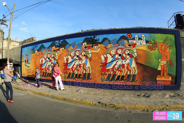 Inauguran mural dedicado al pintor Leoncio Saenz y las tradiciones de Diriamba