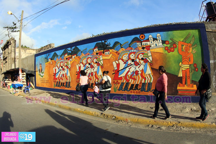 Inauguran mural dedicado al pintor Leoncio Saenz y las tradiciones de Diriamba