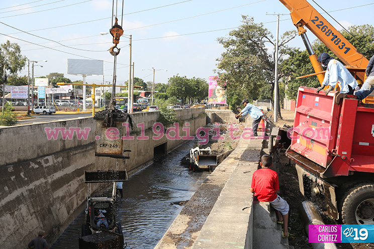 Alcaldía retira sedimentos y basura de cauce El Dorado