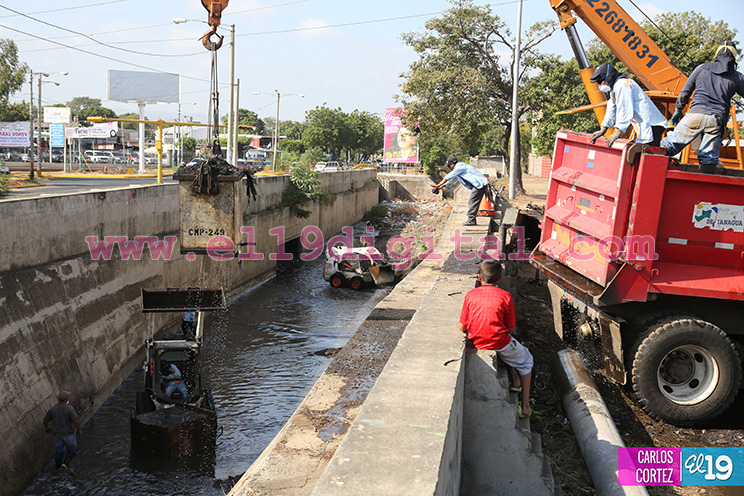Alcaldía retira sedimentos y basura de cauce El Dorado