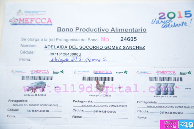 Entrega de bono productivo alimentario a familias de Mateare