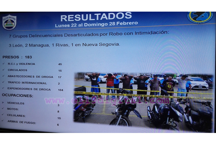 Policía Nacional desarticula a siete grupos delincuenciales