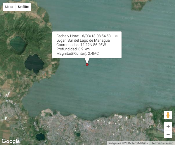 Continúan sismos al sur del Lago Xolotlán en Managua (EN ACTUALIZACIÓN)