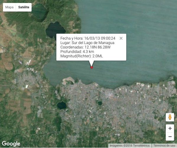 Continúan sismos al sur del Lago Xolotlán en Managua (EN ACTUALIZACIÓN)