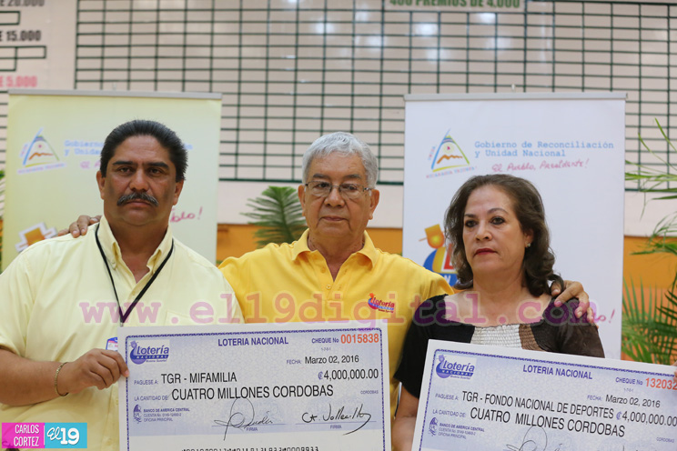 Lotería Nacional entrega utilidades a MiFamilia y al IND  