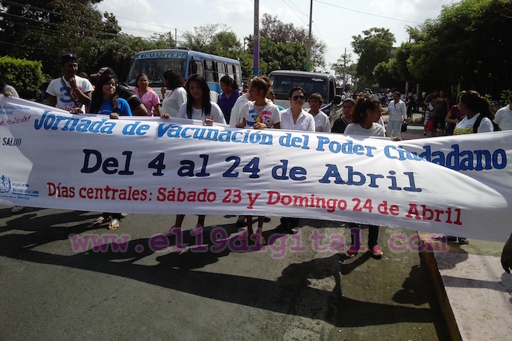Juventud de Ticuantepe marcha por la vacunación