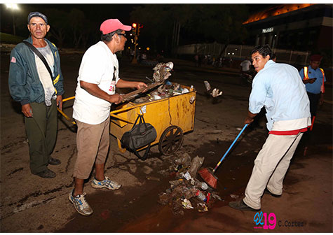 Alcaldía de Managua garantiza limpieza en Plaza La Fé