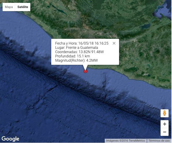 Sismos de 4.2 grados frente a El Salvador y Guatemala
