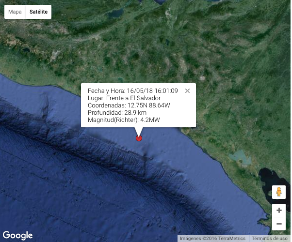 Sismos de 4.2 grados frente a El Salvador y Guatemala