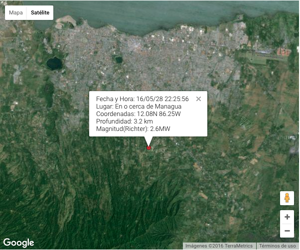 Se registran dos sismos en Managua
