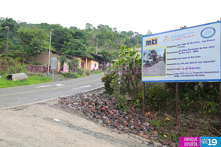 Familias celebran inauguración de Tramo carretero San Juan de Río Coco - Las Cruces