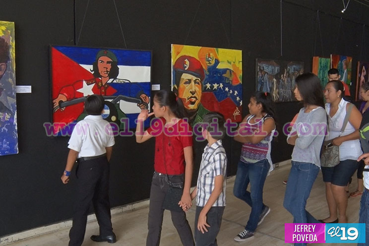 Abren al público exposición de artes plásticas en saludo al 37 aniversario de la Revolución Popular Sandinista
