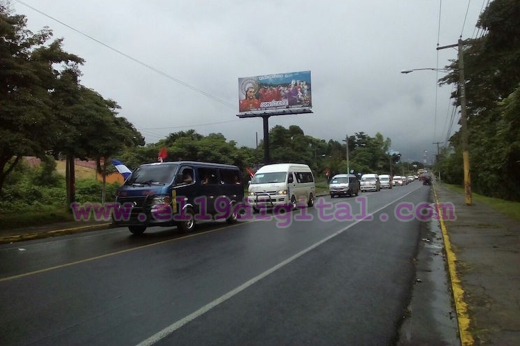 Miles de Sandinistas de Carazo se enrumban hacia la Plaza La Fe