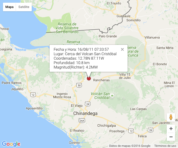 Fuertes sismos sacuden Chinandega