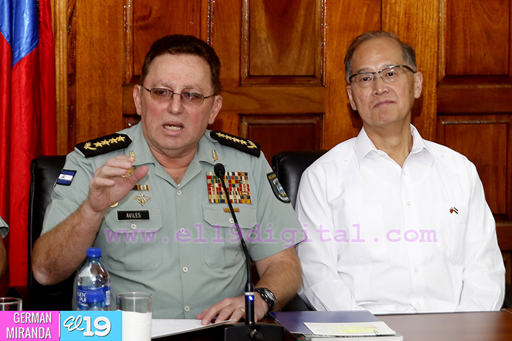 Canciller de Taiwán se reúne con autoridades de la Policía Nacional y Ejército de Nicaragua