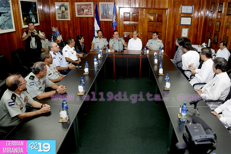 Canciller de Taiwán se reúne con autoridades de la Policía Nacional y Ejército de Nicaragua