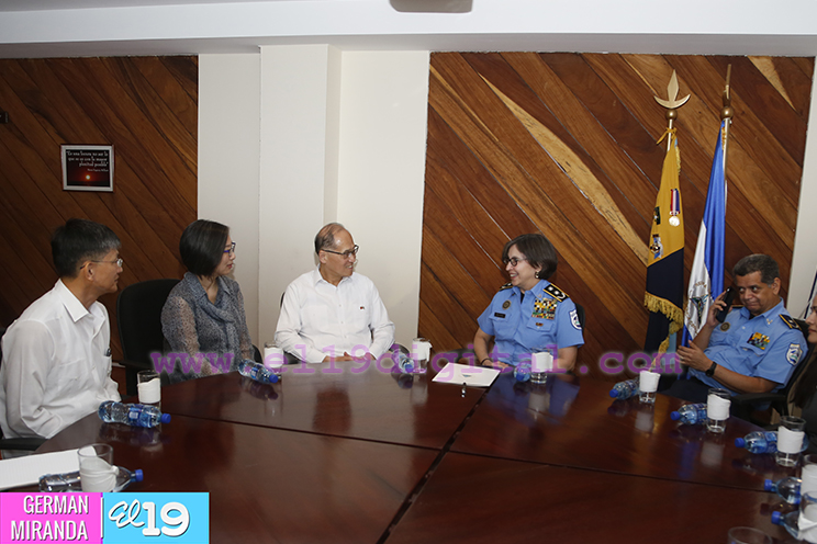 Canciller de Taiwán se reúne con autoridades de la Policía Nacional y Ejército de Nicaragua