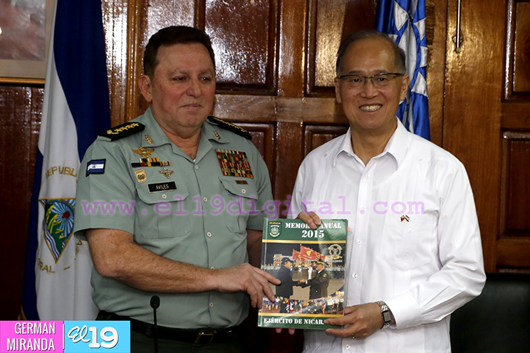 Canciller de Taiwán se reúne con autoridades de la Policía Nacional y Ejército de Nicaragua