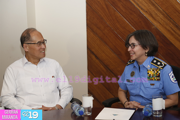 Canciller de Taiwán se reúne con autoridades de la Policía Nacional y Ejército de Nicaragua
