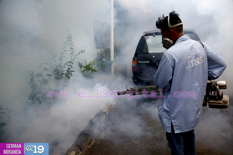 Abatizan y fumigan viviendas en el barrio La Cruz