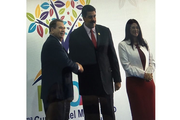 Vicepresidente de Nicaragua saluda al Presidente Nicolás Maduro y la Primera Combatiente Cilia Flores