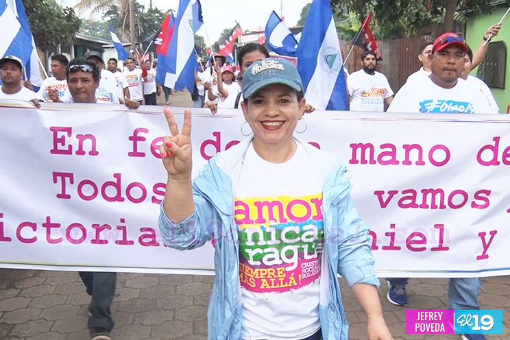 Por la continuidad de más proyectos en el país, familias caminan en respaldo al FSLN