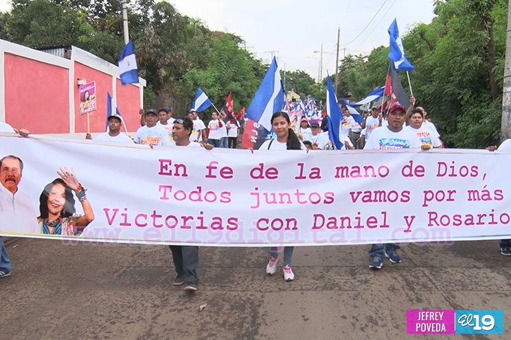 Por la continuidad de más proyectos en el país, familias caminan en respaldo al FSLN