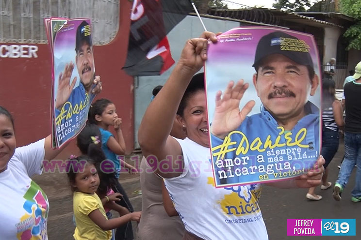 Por la continuidad de más proyectos en el país, familias caminan en respaldo al FSLN