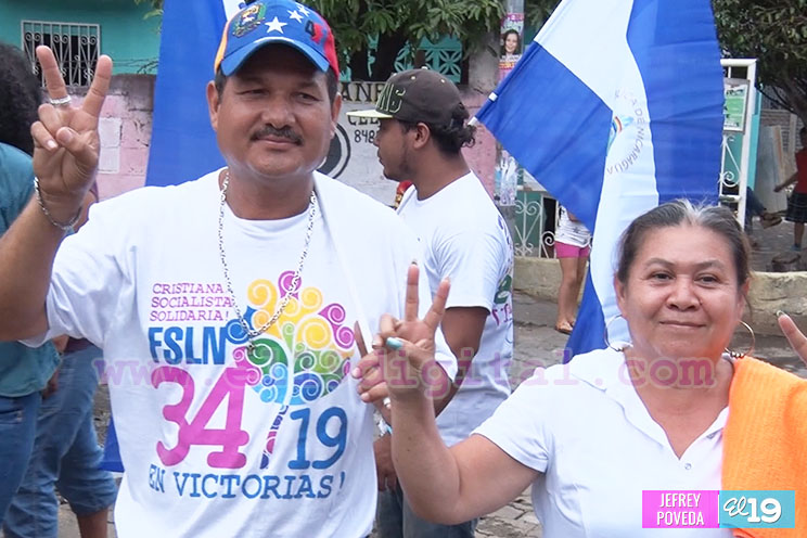 Por la continuidad de más proyectos en el país, familias caminan en respaldo al FSLN