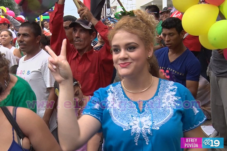 Ciudad Darío celebra multitudinaria y colorida caminata para ratificar apoyo al modelo Cristiano, Socialista y Solidario