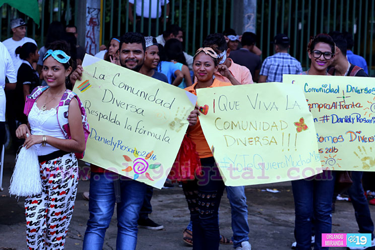 Diversidad Sexual expresa su apoyo al Presidente Daniel Ortega y la Compañera Rosario Murillo