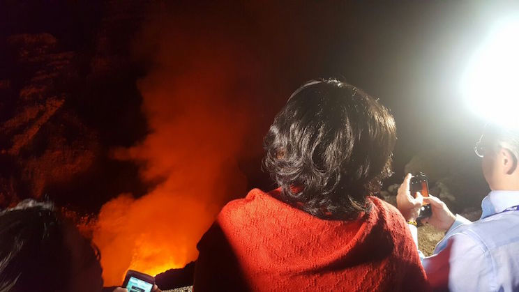 Directora de la OPS visita el Lago de Lava del Volcán Masaya
