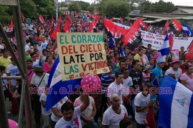 Se agitan las banderas de la Paz y la Alegría en San Rafael del Sur en respaldo a Daniel y Rosario