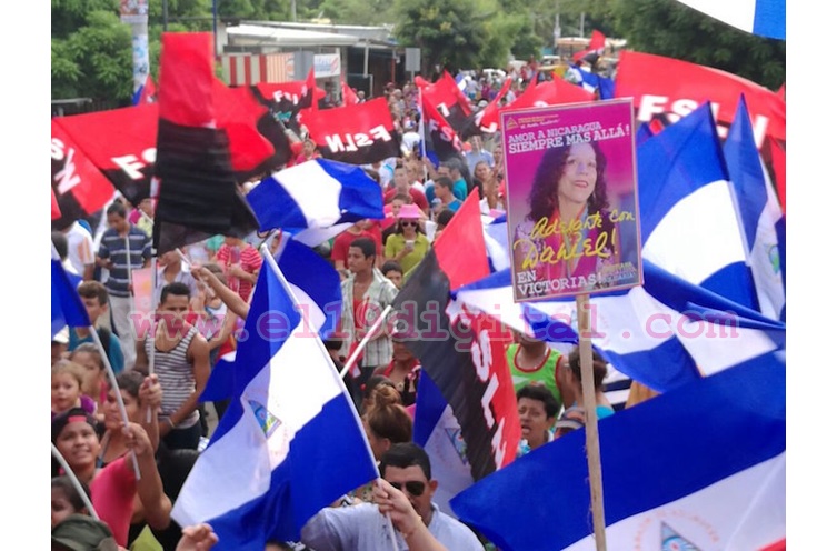 Se agitan las banderas de la Paz y la Alegría en San Rafael del Sur en respaldo a Daniel y Rosario