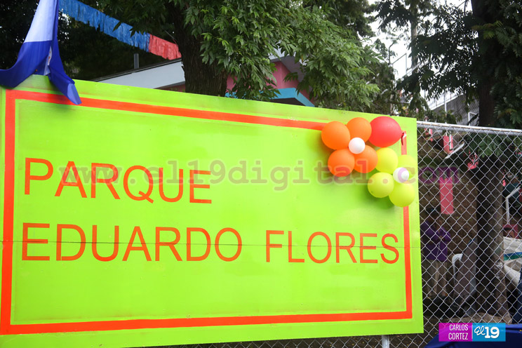 Niños del barrio Eduardo Flores disfrutan de su nuevo espacio de recreación