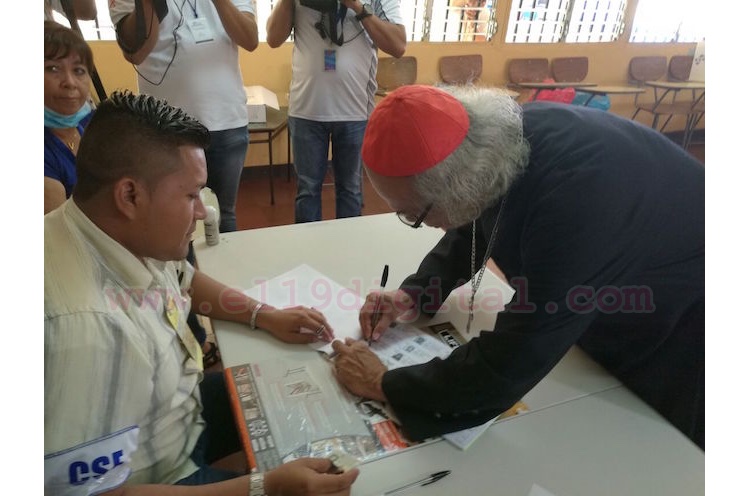 Cardenal Brenes asegura que proceso electoral transcurre en tranquilidad y plena manifestación de libertad