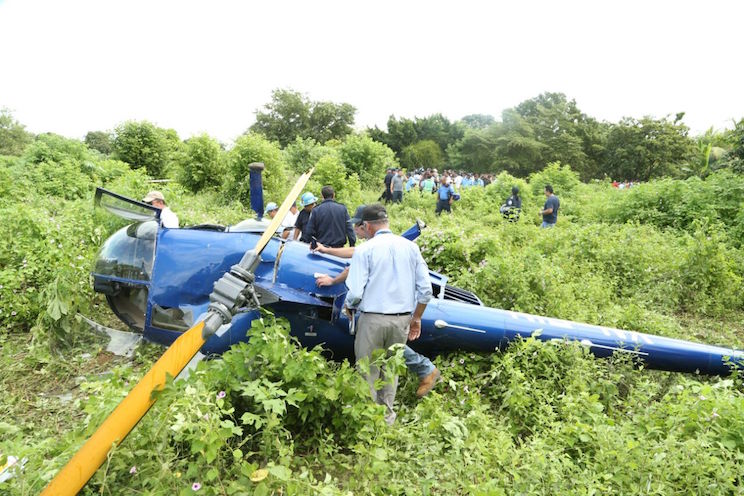 Helicóptero se ve forzado a aterrizar de emergencia en Managua 
