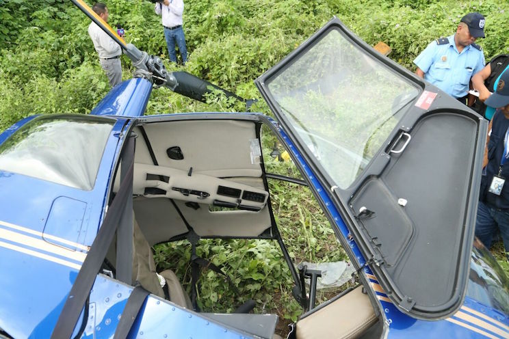 Helicóptero se ve forzado a aterrizar de emergencia en Managua 
