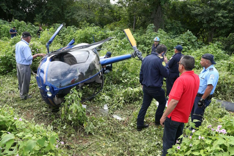 Helicóptero se ve forzado a aterrizar de emergencia en Managua 