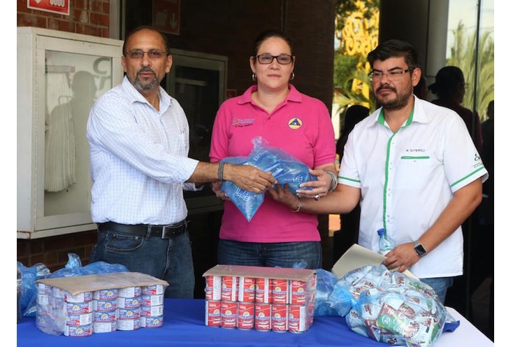 SINAPRED recibe donativo de víveres de la Compañia Cervecera de Nicaragua