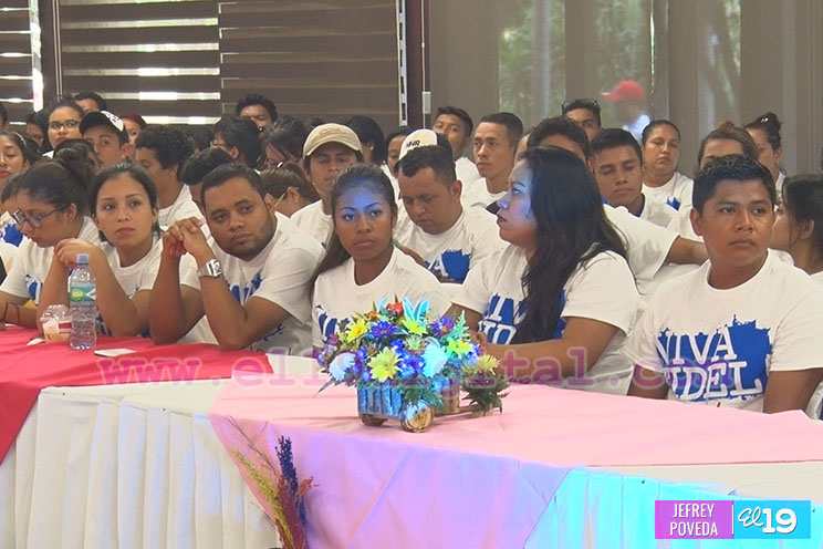 Juventud Sandinista celebra su Consejo Nacional homenajeando al Comandante Fidel Castro