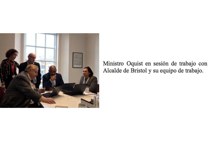 Ministro Paul Oquist visita Bristol, Inglaterra, promoviendo  la cooperación climática y la inversión en tecnología verde