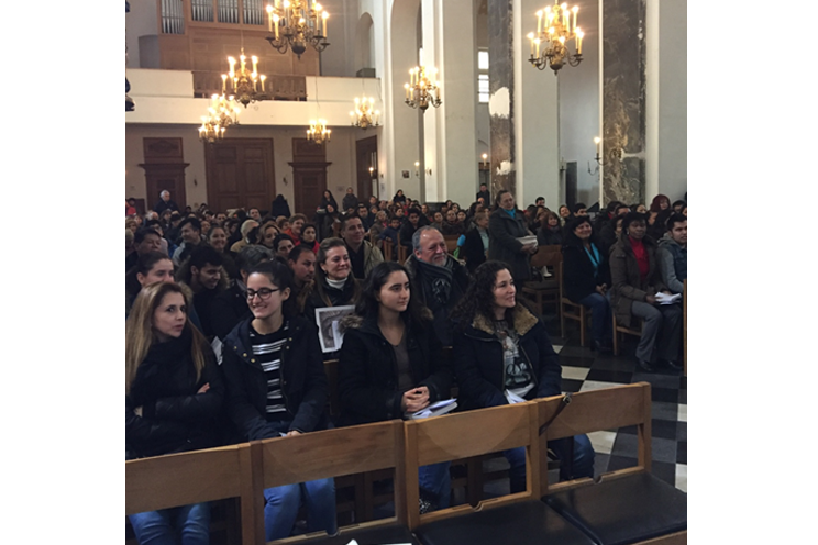 Celebración de la Purísima en Iglesia de Riches Claires en Bruselas-Bélgica