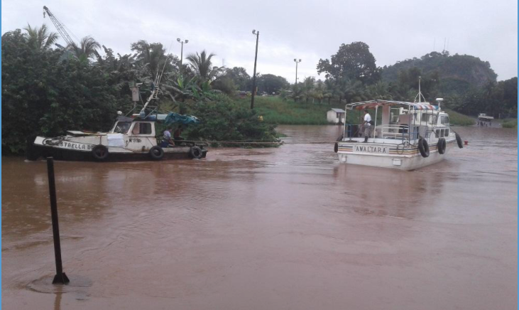 Toman medidas en Puerto Arlen Siú ante inundación por lluvias