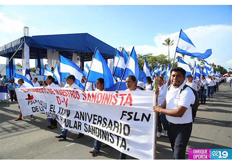 Más de 8 mil estudiantes de Managua desfilan por la Patria